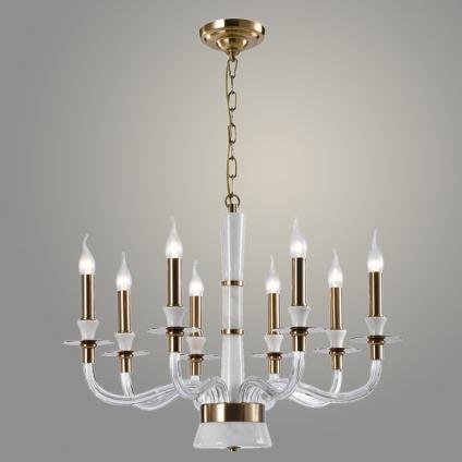 Люстра BL682GU/8 WT+AB белый/бронза 8х40W E14 d730 h550, BLK24